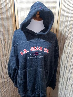 Vintage y2k Bugle boy jean cos dark wash denim look hoodie size 2xl